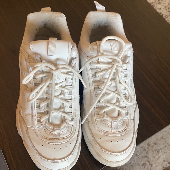 ALL WHITE FILA DISRUPTERS: Size 7 Women’s - Picture 2 of 4